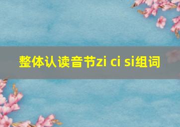 整体认读音节zi ci si组词